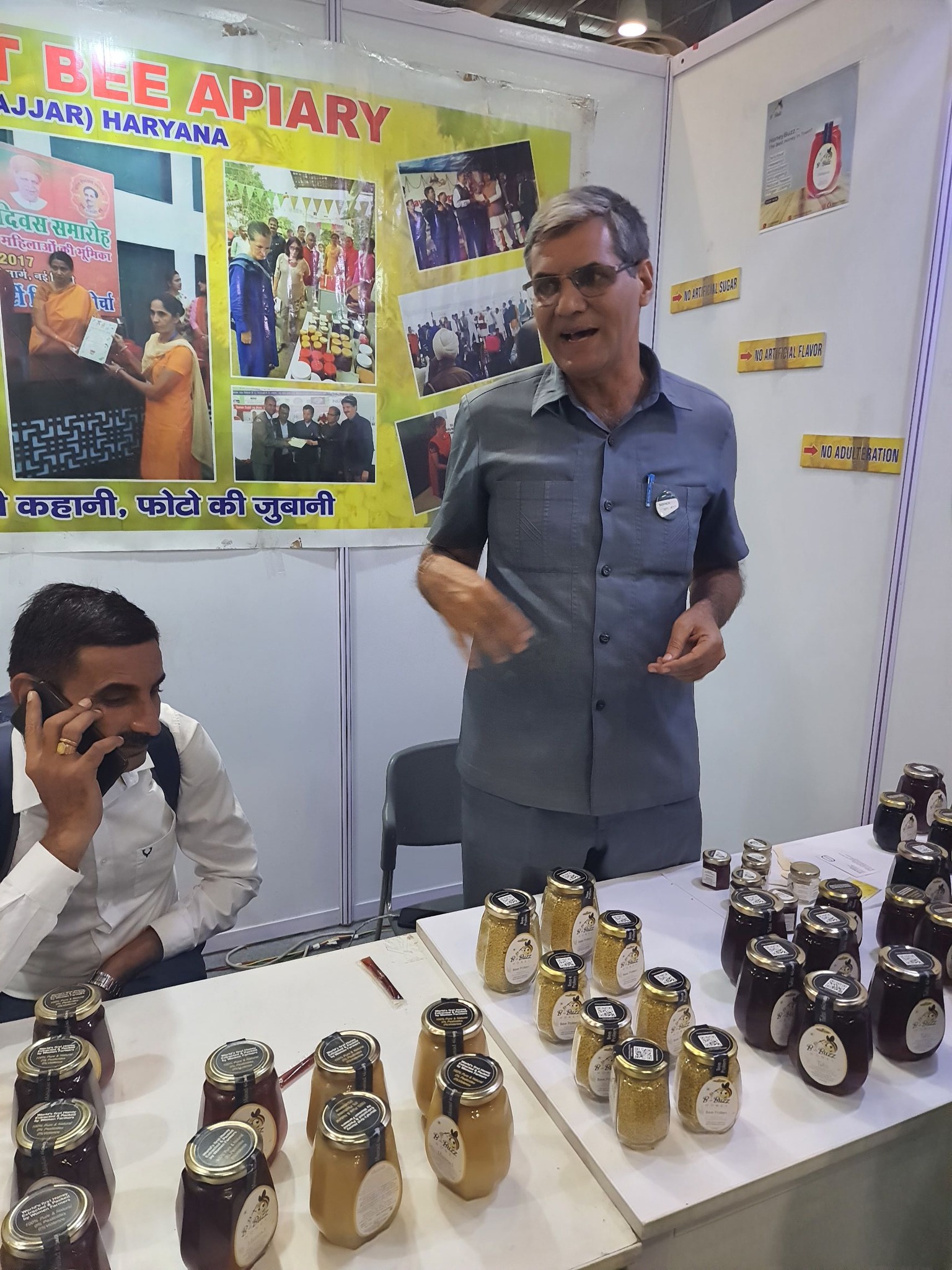 Packaged honey jars from Jagpal’s brand ready for delivery
